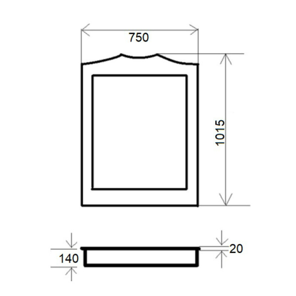 Зеркало Orange Классик F7-75ZE3, 75 см, молочный белый